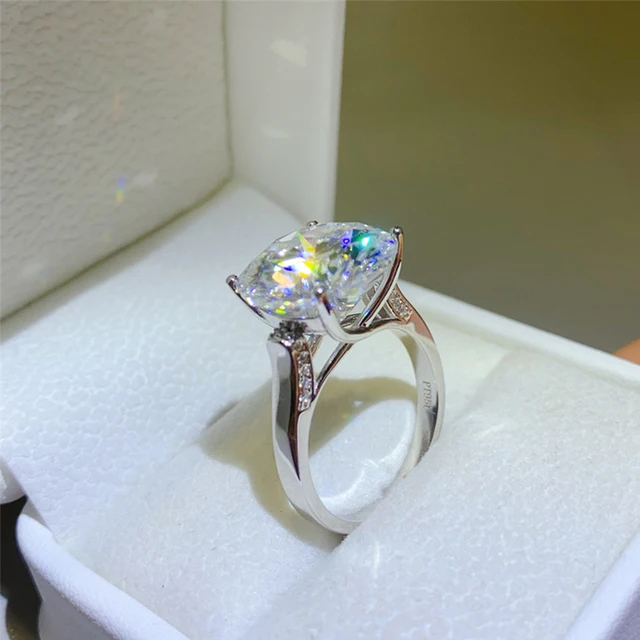 Men's Moissanite Wedding Band - 7 Round Cut D Color VVS1 Stones In 925 Sterling Silver, Sizes 7-13