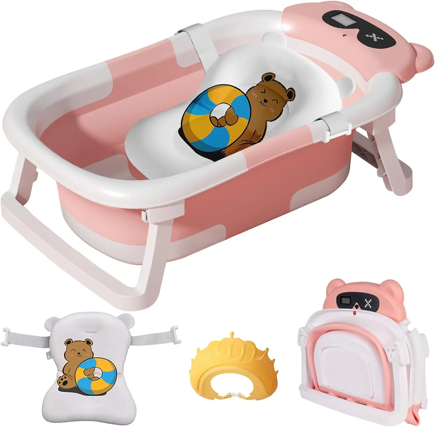 Foldable Baby Bathtub with Cushion 1