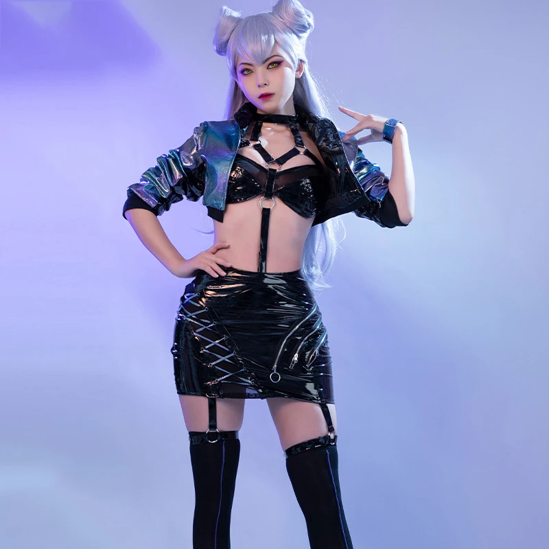

LOL Evelynn Cosplay Costumes Game KDA Uniform And Wig Role Play Sets Halloween Suits For Women Girls