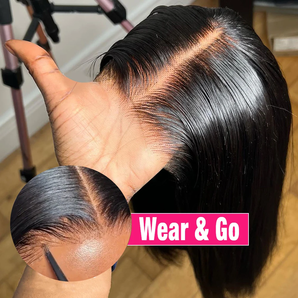 Glueless Wig Human Hair Straight Lace Front 30 40 Inch 13x6 HD Lace Frontal Wig 4x4 Closure