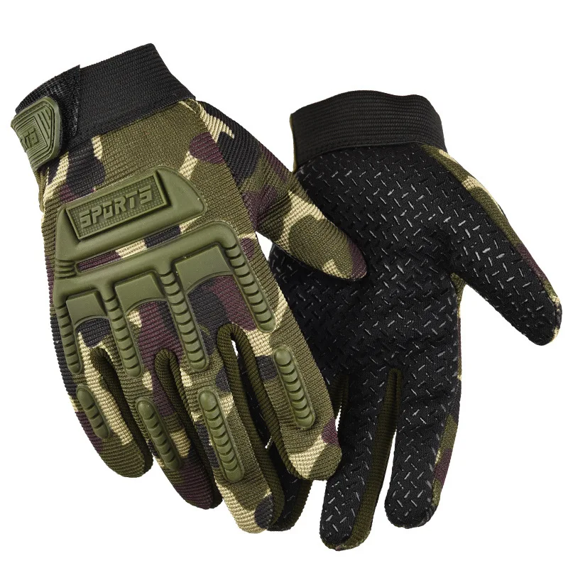 Kids Tactical Gloves Cycling Knuckle Protection Boys Girls Full Finger Gloves Anti-Slip Children Climbing CamouflageGloves 4
