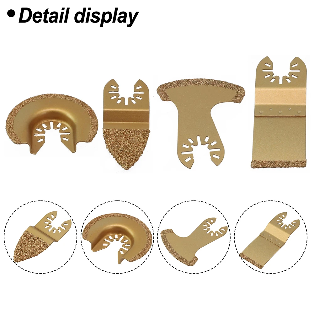 

4pcs Oscillating Saw Blades Quick-release HCS Oscillating Tool Multi-function Tool Carbide Saw Blades Renovator Trimmer Blades