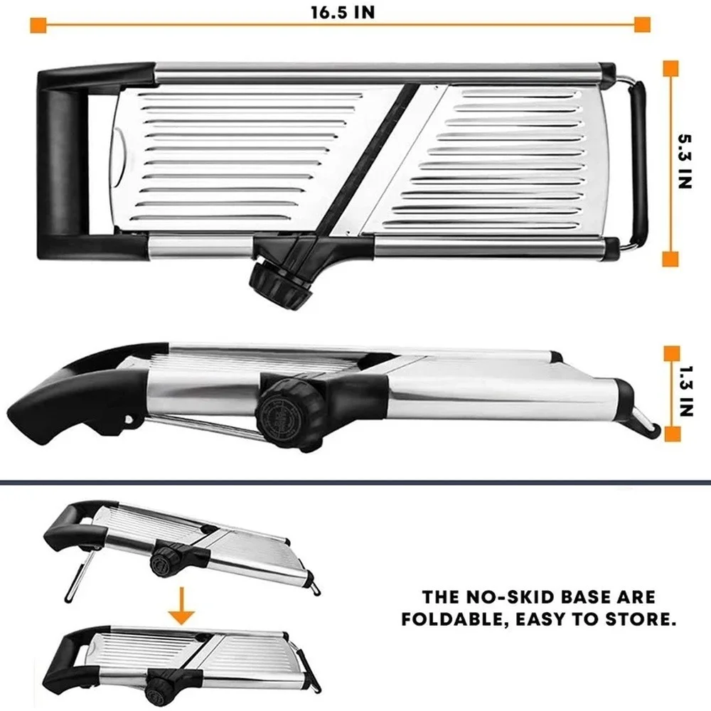 304 Stainless Steel Adjustable Mandoline Vegetable Slicer Professional Cutter Vegetable Grater with Blades Kitchen Gadgets