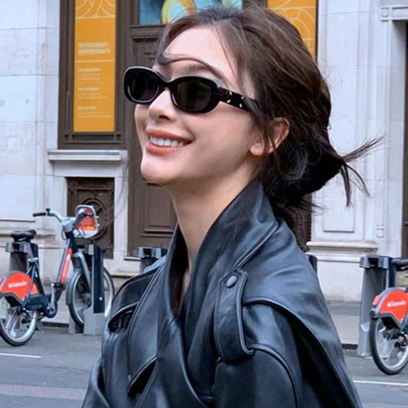 

Square Small Frame Cat Eye Retro Concave Shaped Sunglasses Trendy Fashionable Personality UV Resistant Sunglasses