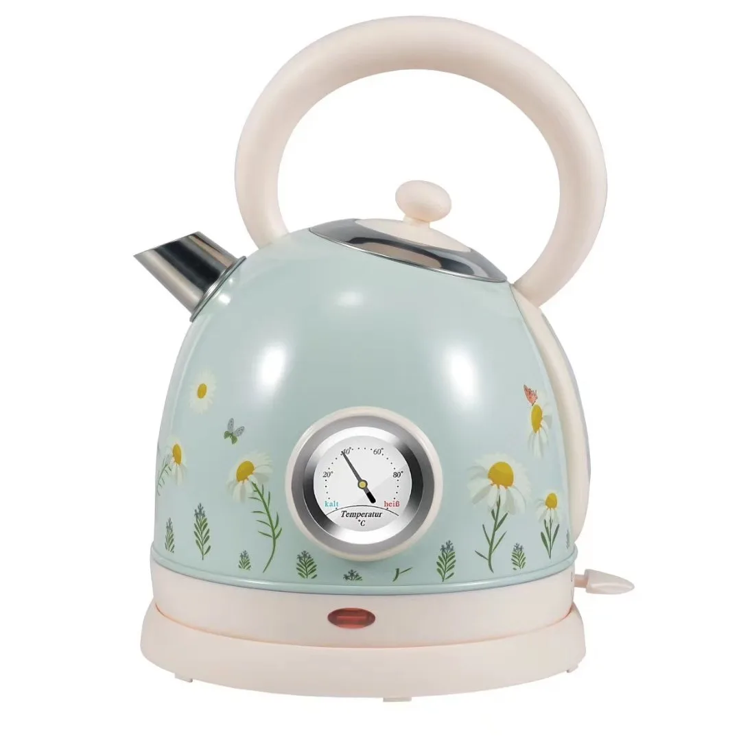 

Vintage Electric Kettle with Painted Boil Kettle Tea Pot 304 Stainless Steel Household Electric Kettle