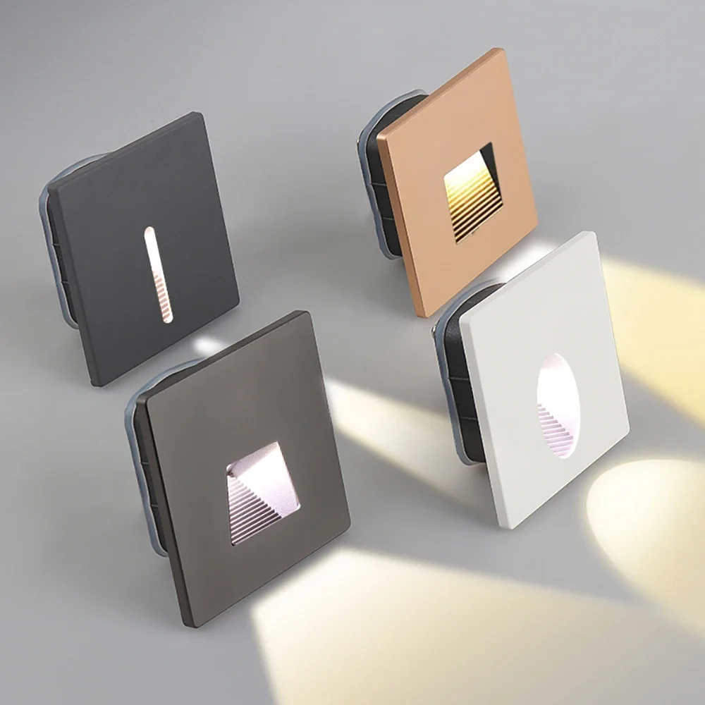 계단 복도 스마트 실내 자동 방수 계단 벽 램프, 홈 호텔 모션 센서 LED 계단 조명, 85-265V, 3W