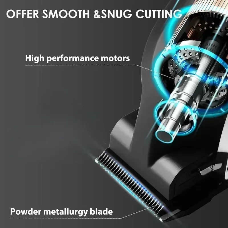 KEMEI 2296 Professional Hair Clippers for Men Cord/Cordless Hair Cutting Kits Hair & Beard Trimmer T Blade Barber Clippers 5