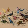 4PCS Styles13cm Small Dinosaur Models Toys Jurassic Tyrannosaurus Indominus Rex Triceratops Brontosaurus Boys Gifts for Children 5