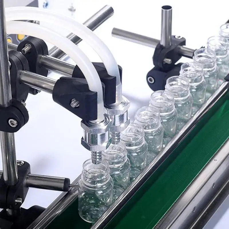 Auto Filling Machine Double Heads Liquid Filler With 1.2m Or 60cm Belt Conveyor Heat Resistant Bottle Water Beverage 2 Heads