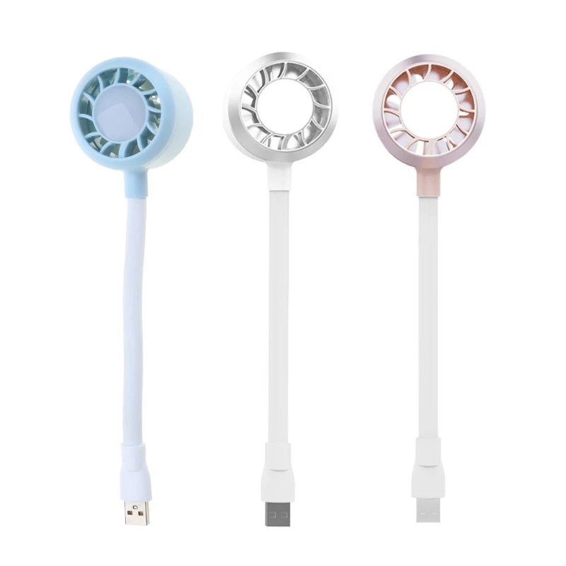 Small USB Fan with Led Light 4 Gear Wind Speed and Adjustable mini fan