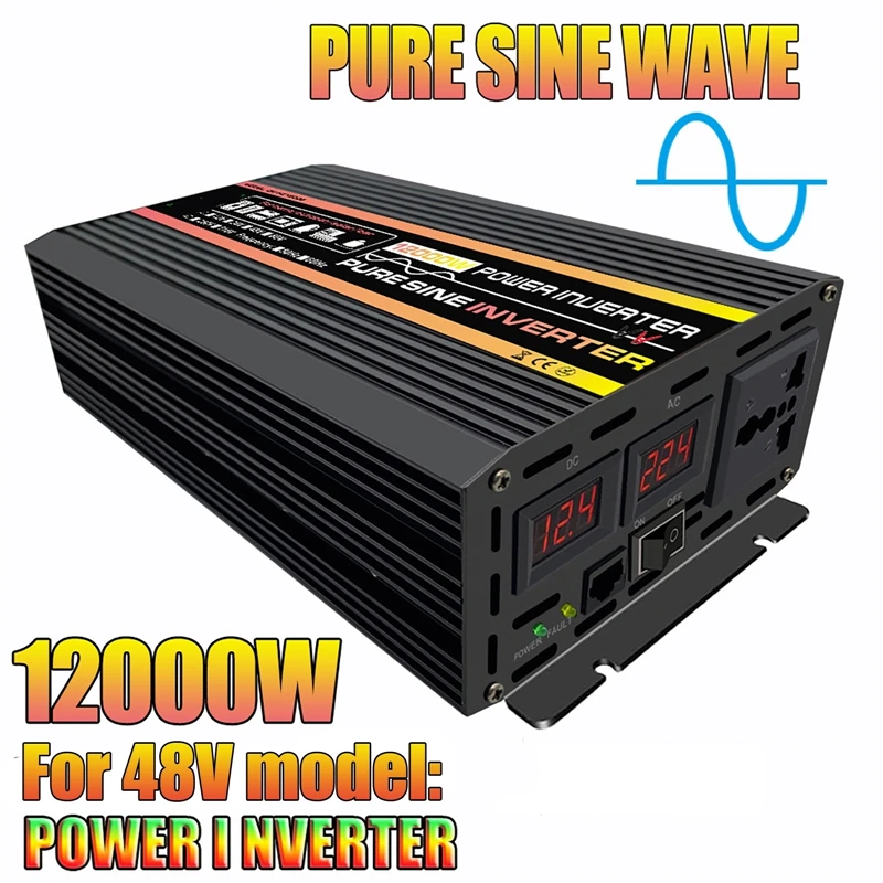 12000WPureSineWaveInverterCarSolarInverterDC48VtoAC220V