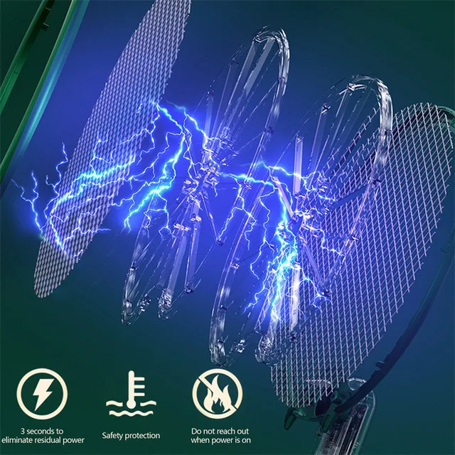 3000V Elektromos Szúnyog Ütő Usb Szúnyoggyilkos Lámpa Újratölthető Hiba Zapper Összecsukható Légy Swatter Szúnyogtaszító Lámpák - Image 4