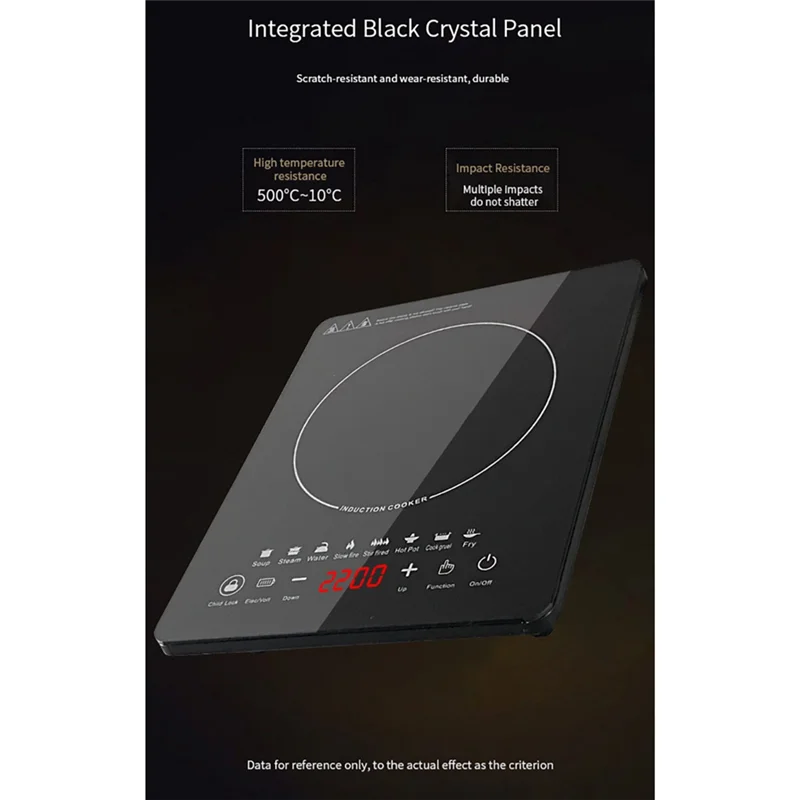 B06B - Przenośna Indukcyjna Kuchenka 8 Temperatur Dotykowy Palnik Kuchenka Blatowa Indukcyjna Płyta Grzejna Niski Poziom Hałasu 2200W Czujnik