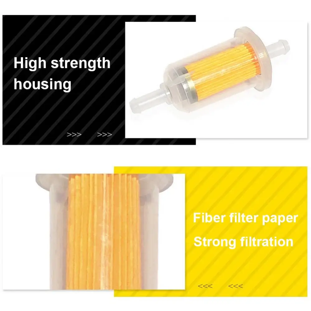10mm Motorcycle Oil Filter Inline Gas Fuel Filter Motorbikes Scooter Gasoline Filters Tools for Street Dirt Bike Motorbike ATV