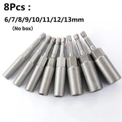 Powerful Hex Socket Nut Driver Set - 5.5mm to 19mm Nozzle Tools for Power Screwdrivers and Drills (8Pcs)