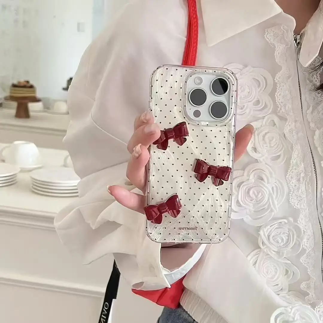 Elegant 3D Bowknot Bling Dot Phone Case