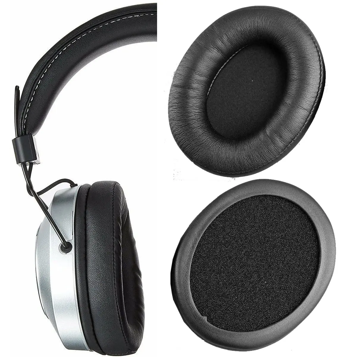 

Оригинальные амбушюры для наушников, совместимые с оригинальными искусственными наушниками-вкладышами, стереогарнитура (1 пара) (черная кожа)