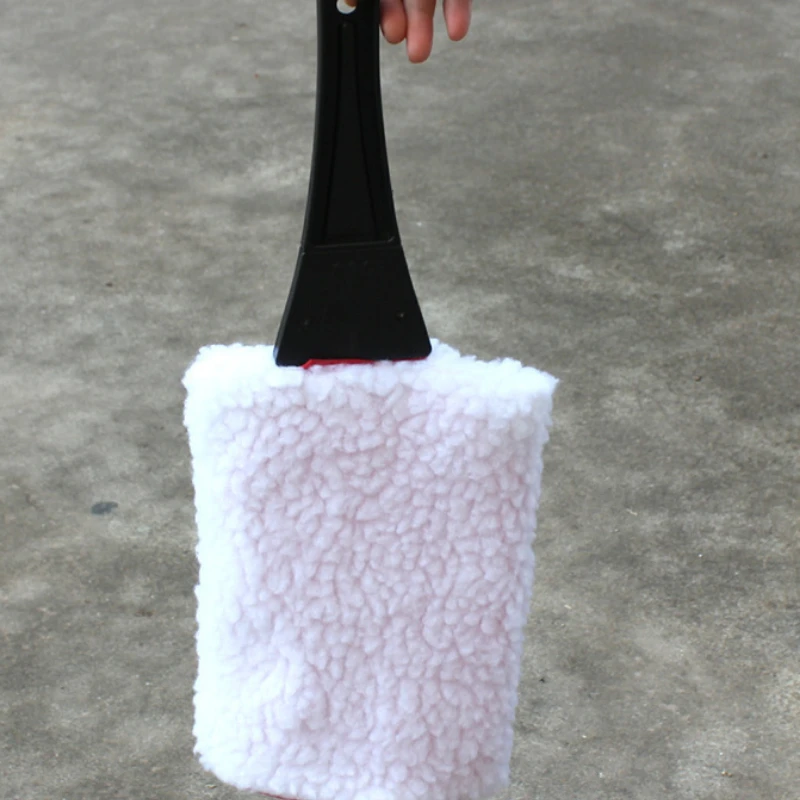 Two in One Car Plush Warm Gloves Snow Shovel Winter Car Snow Shovel Plush Warm Defrost Accessories
