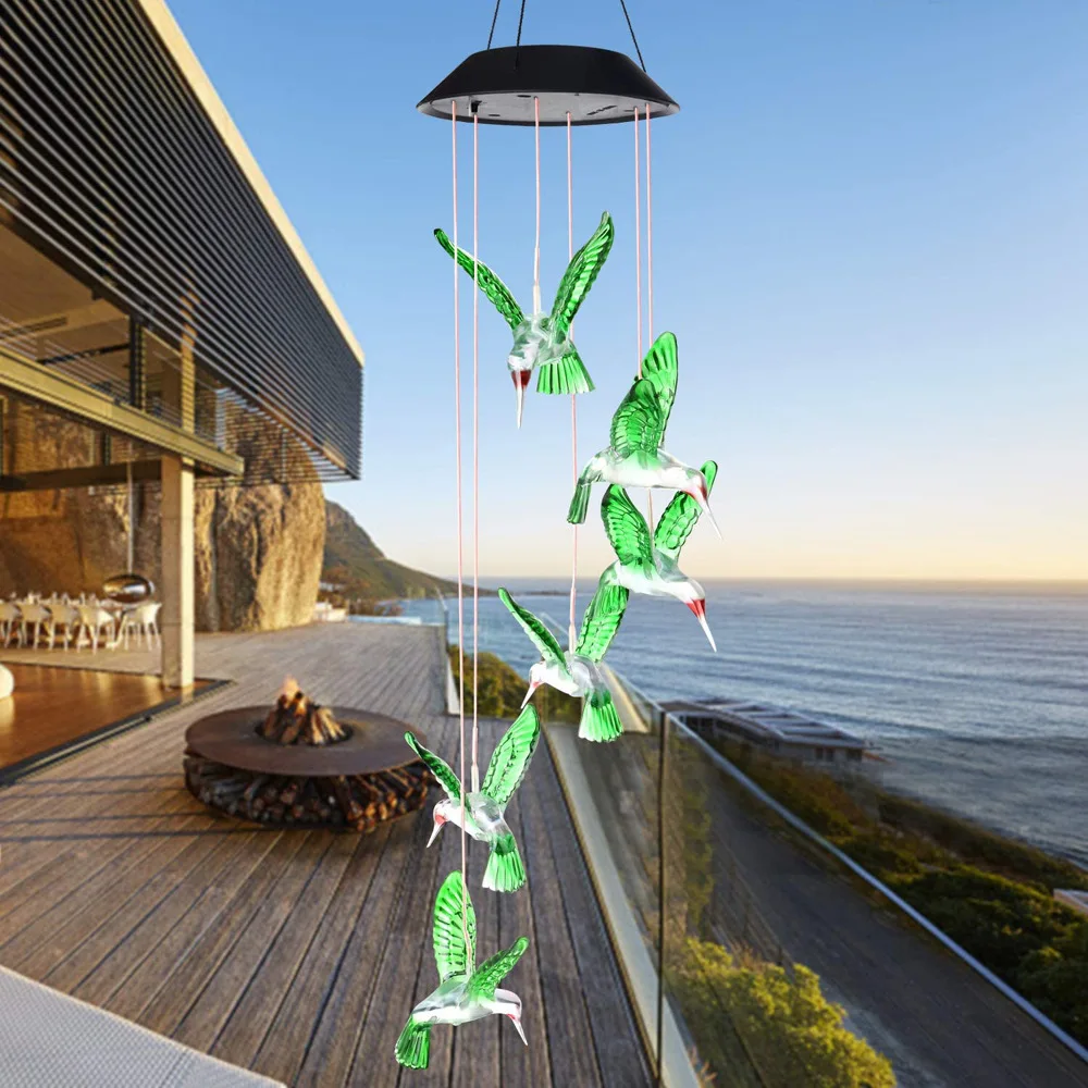 Butterfly LED Solar Light Romantic Windbell Wind Chime String Lamp