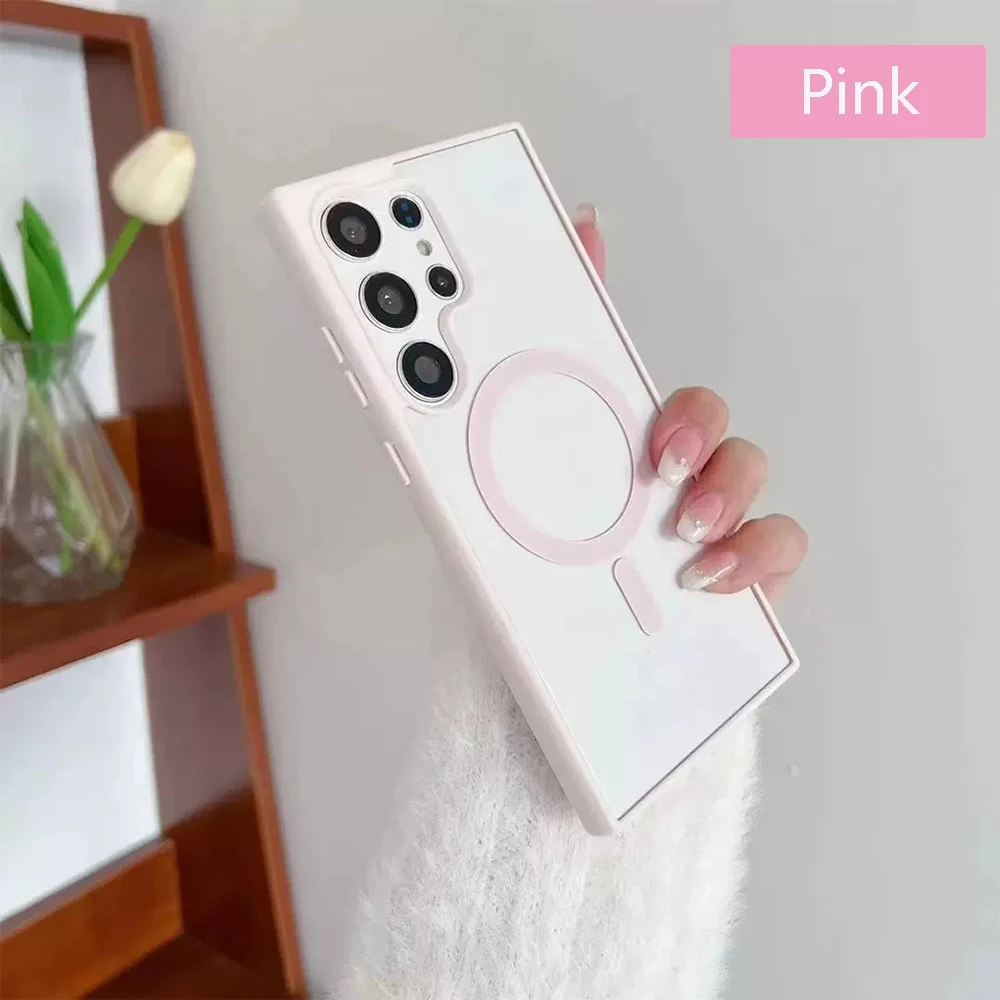 Sleek Magnetic Clear Acrylic Phone Case with Matte Soft Cover