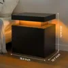 Nightstand Set of 2 LED Nightstand with 2 Drawers, Bedside Table with Drawers for Bedroom, Side Bed Table with LED Light, 2