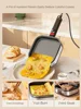 220V Non-stick Electric Skillet Egg Frying Pan with Detachable Handle for Breakfast Pancakes and Steaks 2
