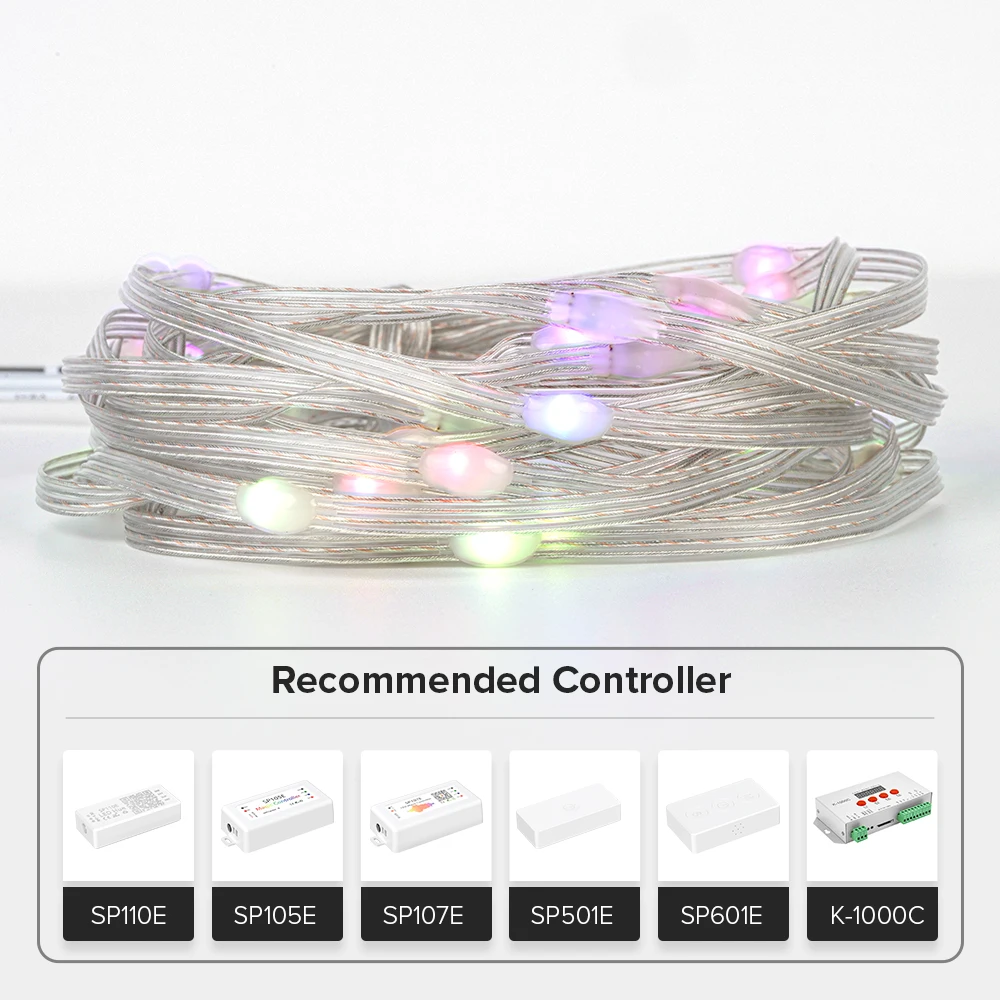 Lights String 10m DC5V WS2812B LED String Party Birthday Lights Decoration BT Music Control Room Decor Outdoor Waterproof IP67