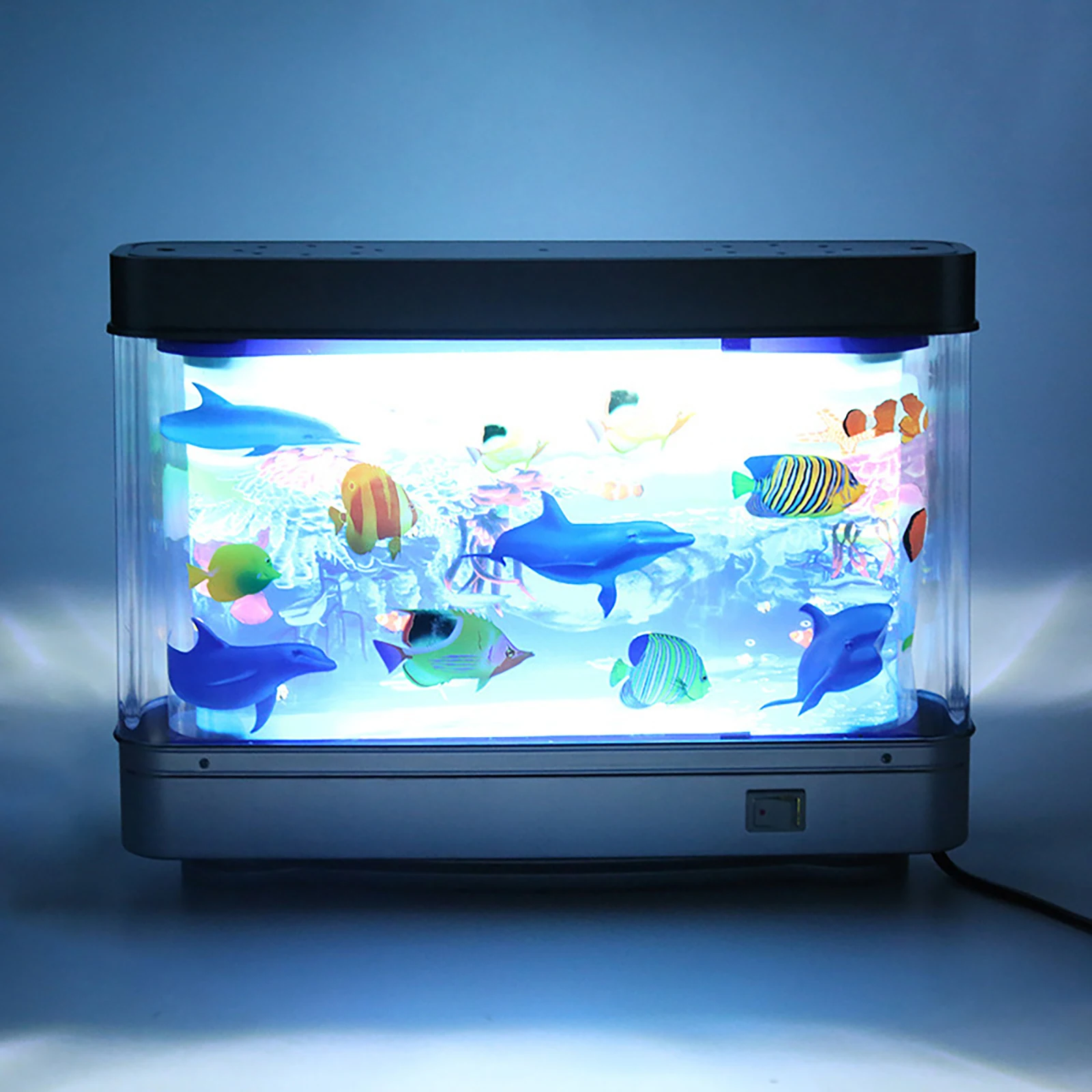 

Dynamic Virtual Ocean Led Fish Tank Lamp Dolphin Artificial Tropical Landscape Aquarium Mood Night Light Cute Room Decoration