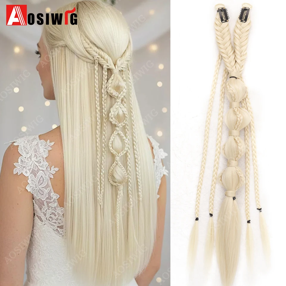 Bohemian Bubble Braid Hair Extension - Handmade Vintage Wedding Hair Accessory