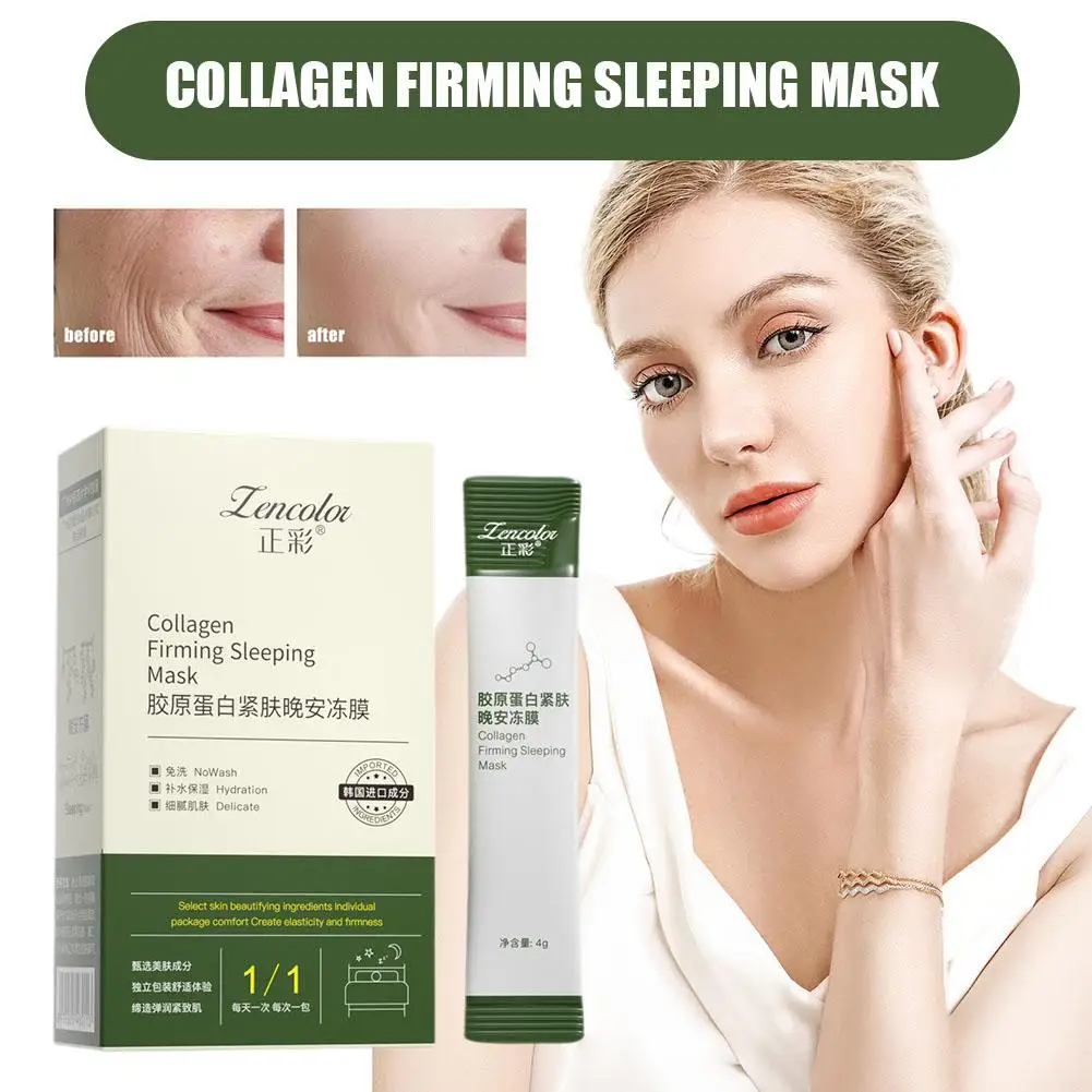 

Korean Collagen Firming Mask Protein Face Skin Care Wash-Free Masks Moisturizing Face Anti-aging Hydrating 4ml*20pcs Sleepi W4I2
