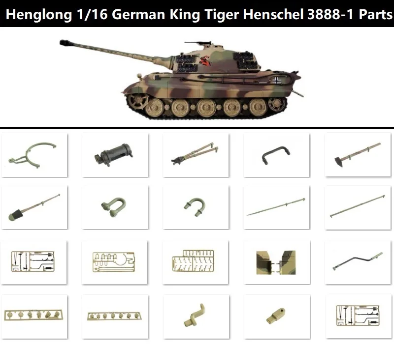 Pignons à Chaîne Métal HengLong 1/16 – Pour Char RC Königstiger 3888/3888A – Pièce De Rechange Neuve