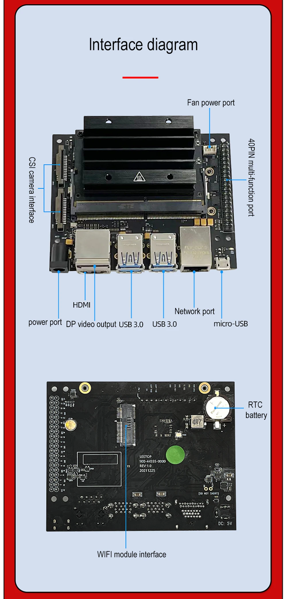 Leetop NVIDIA Jetson Nano B01 Develop Kit 128-Core Maxwell Quad-Core ARM A57 CPU