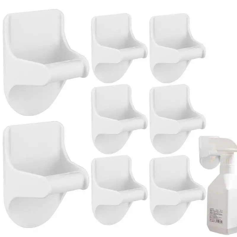 

8/4pcs self Adhesive Wall mounted Storage Holder Hooks Space Saving Organizer Holder shampoo can bottle organizer for bathroom