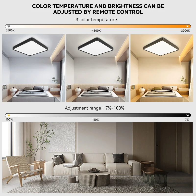 Square Ceiling Lights Lustre Modern Ceiling Lamp Neutral/cold/warm White Remote Control Led Ceiling Light For Bedroom Livingroom