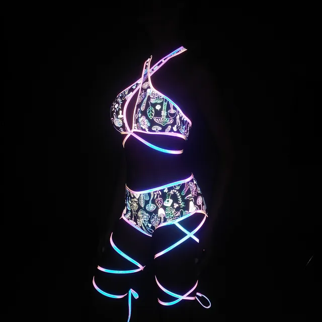 Reflective Holographic Bikini 3 Piece Set 21