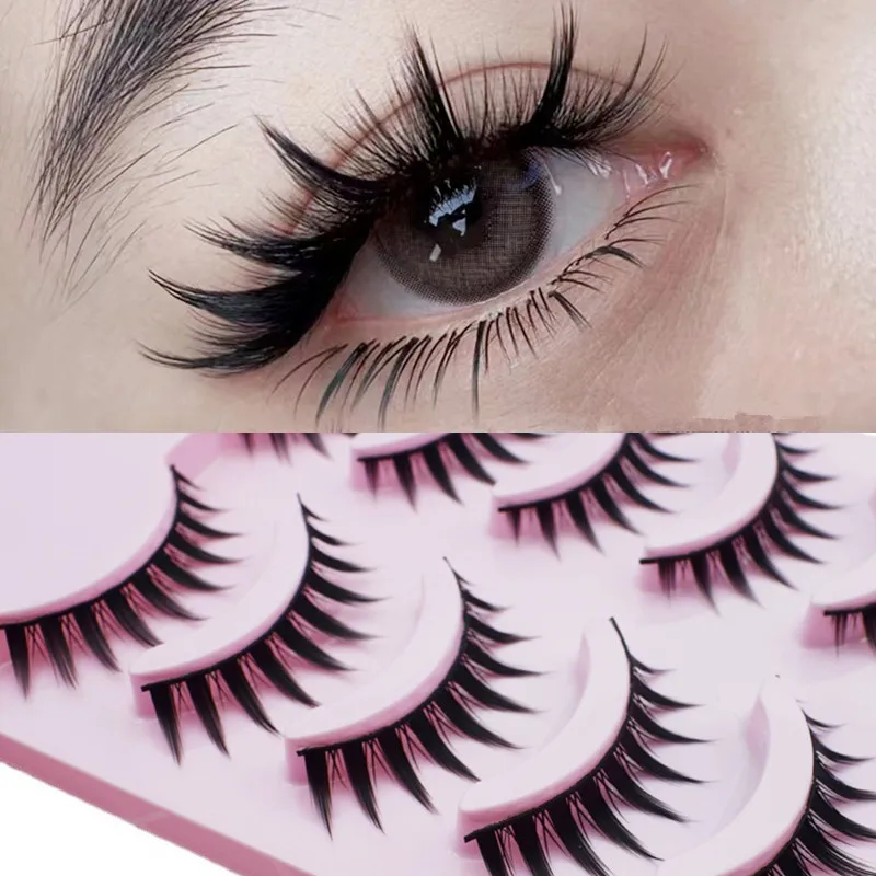 

Natural Lashes Cosplay Lash Extension False Eyelashes 5 Pairs 3D Japanese Fairy Lolita Eyelashes Fake lash Daily Eye Makeup Tool