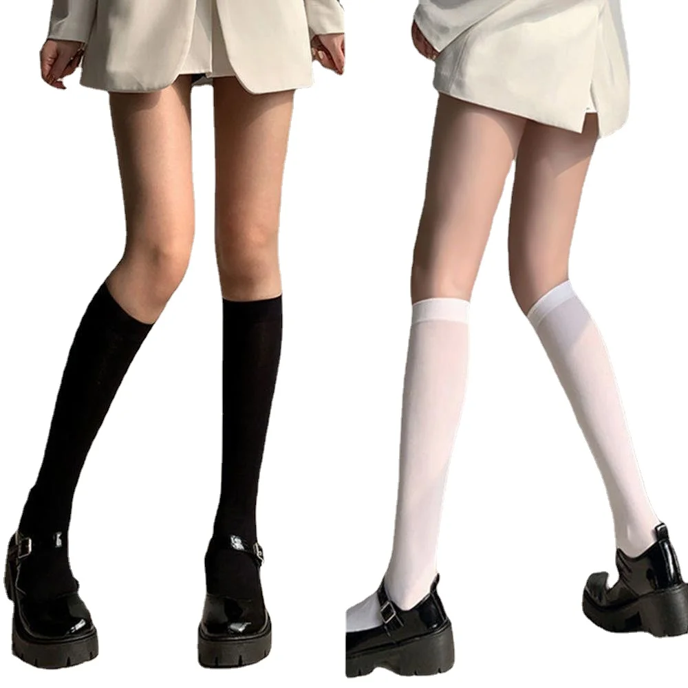 2 Pairs JK Stockings Women Spring and Summer Mid high Leg Socks Knee