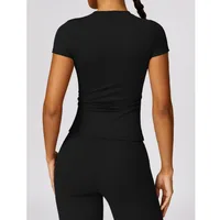 HGC Women's Sports T Shirt Summer Short Sleeve Running  Round Neck Breathable Stretchy GYM Yoga Slim Fitness Active Top Tee 2
