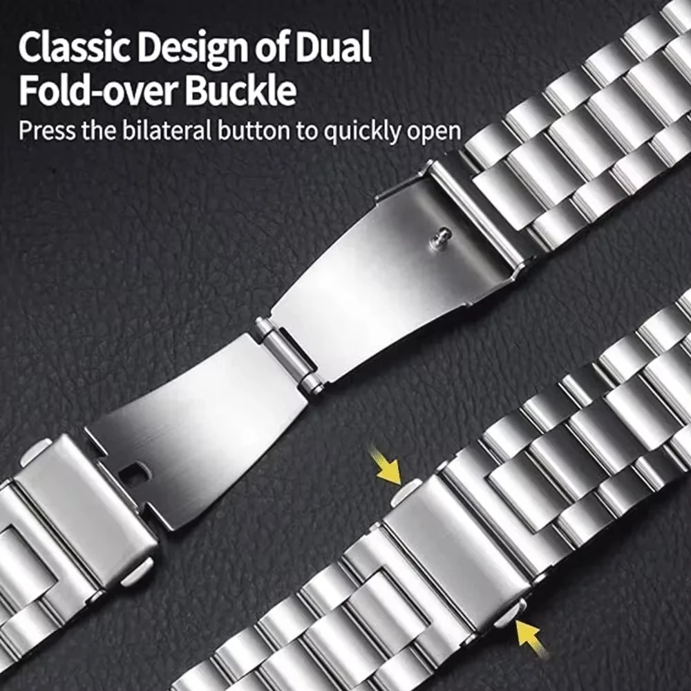 Stainless Steel 22mm Metal Bracelet with Folding Buckle Strap