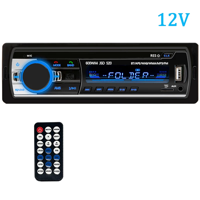 Reproductor estéreo de 1 Din para coche, reproductor MP3 Digital con Bluetooth, Radio FM, Audio estéreo, música, USB con entrada auxiliar en el tablero