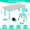 Kids Table and 6 Chairs Set, Height Adjustable Graffiti Table,Preschool Activity Art Craft Table,for Daycare Classroom Home Boys 6