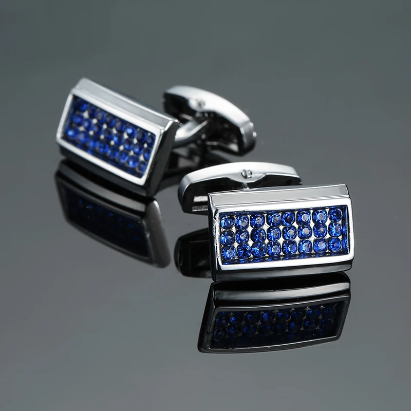 Luxury Mens Cufflinks - Round Crystal Zircon Cats Eye Stone Suit Accessories