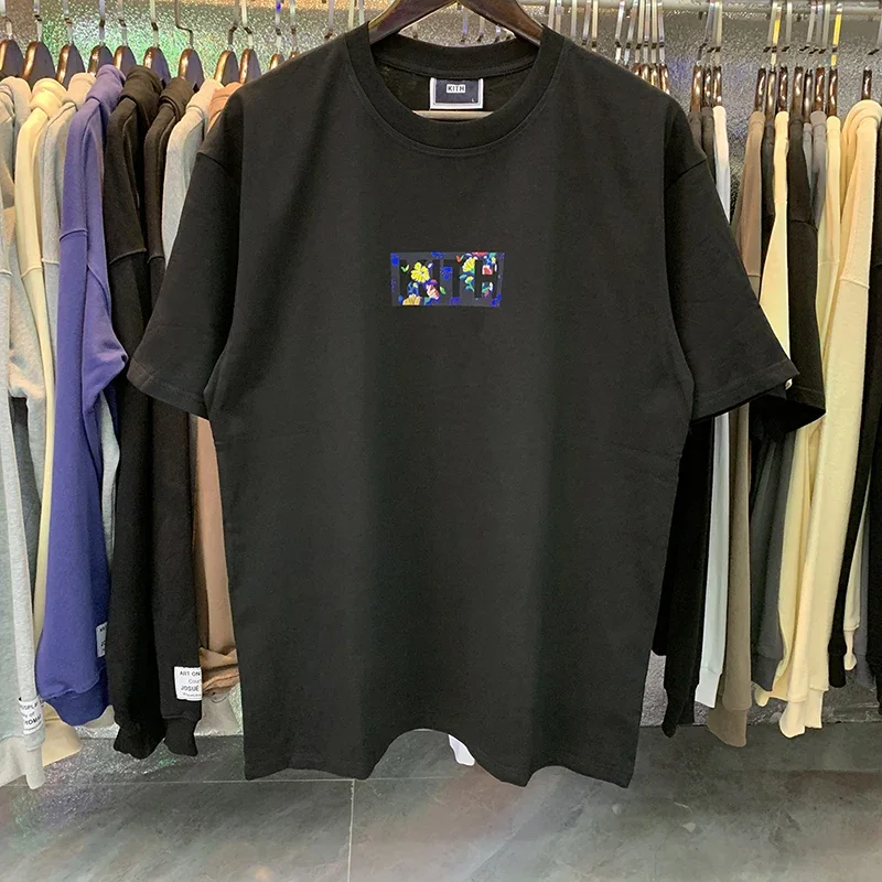 

Летняя уличная Мужская одежда, футболки KITH FW, хлопковая Футболка с круглым вырезом и логотипом коробки