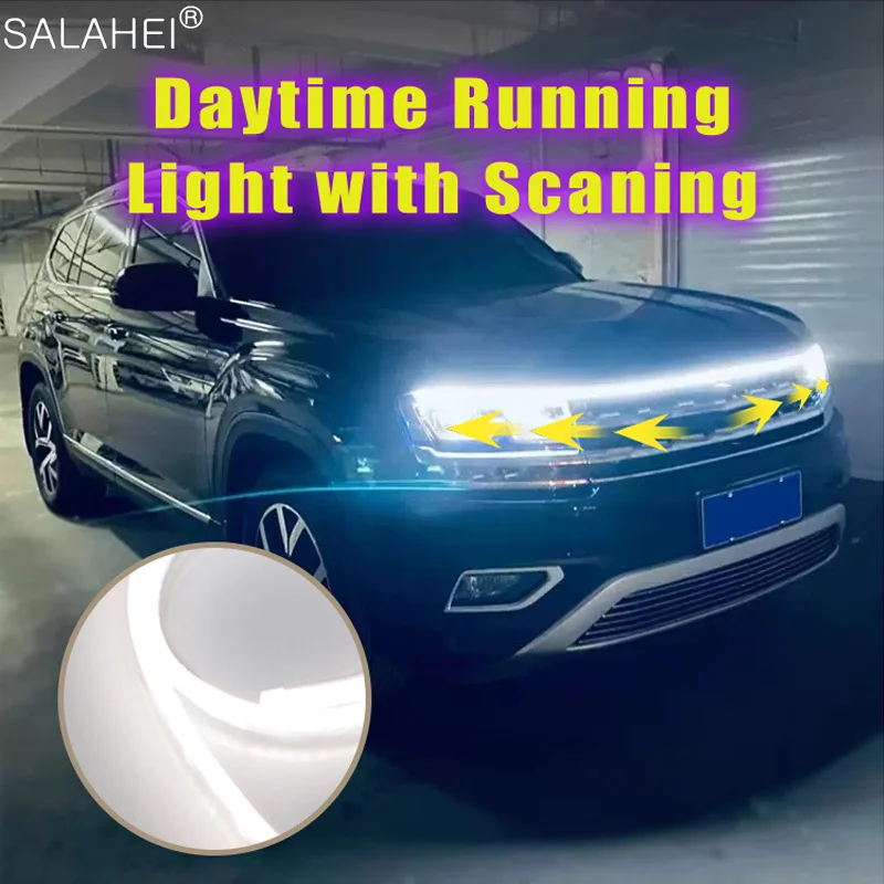 

Car Hood Decorative Lights DRL RXZ LED Daytime Running Light Scan Starting Auto Engine Hood Guide Decorative Ambient Lamp 12V