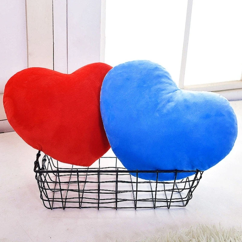 Heart Decorative Throw Pillow Cotton Soft for Creative for Doll Lover Gift for Friends Valentine's Day Skin Friend A0KC 4