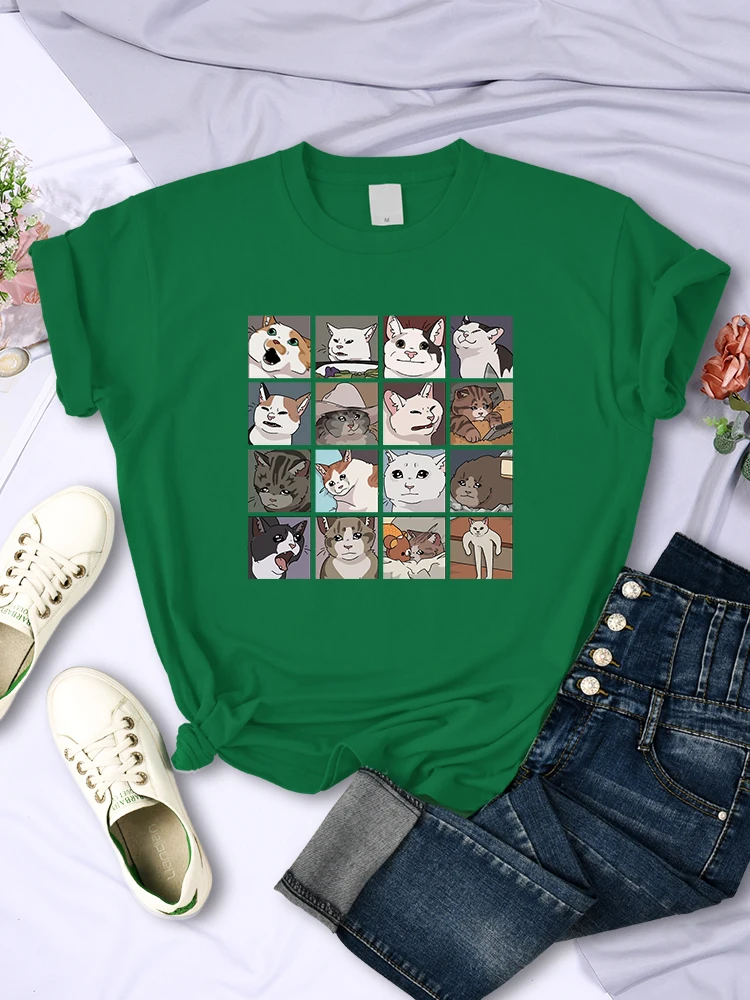T-shirt imprimé animal chien chat pour femme, vêtement d'été tendance, style sportif Haruku, multicolore, décontracté, 802_voghion.com