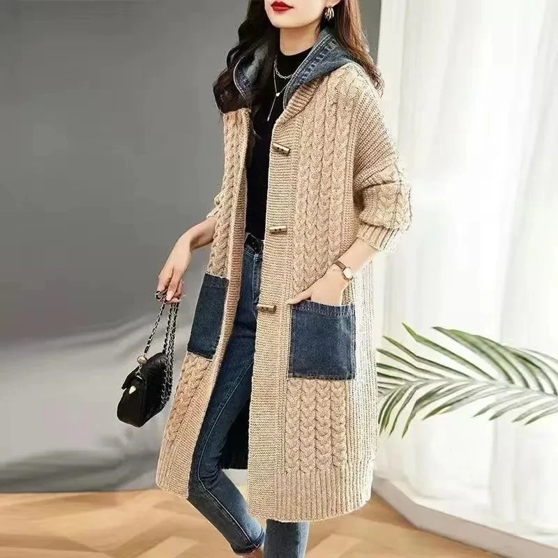 women's autumn and winter knitted cardigan sweater jacket
