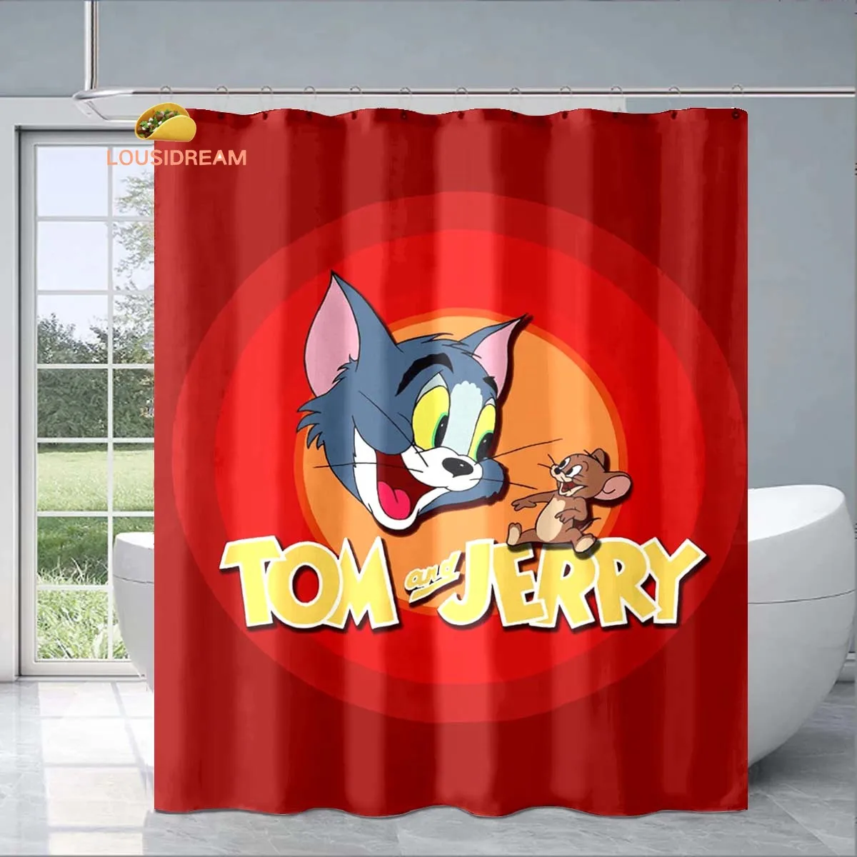 

Изысканная занавеска для душа T-Tom and Jerry, модный декоративный подарок для взрослых и детей, водонепроницаемая и устойчивая к плесени занавеска для ванной комнаты