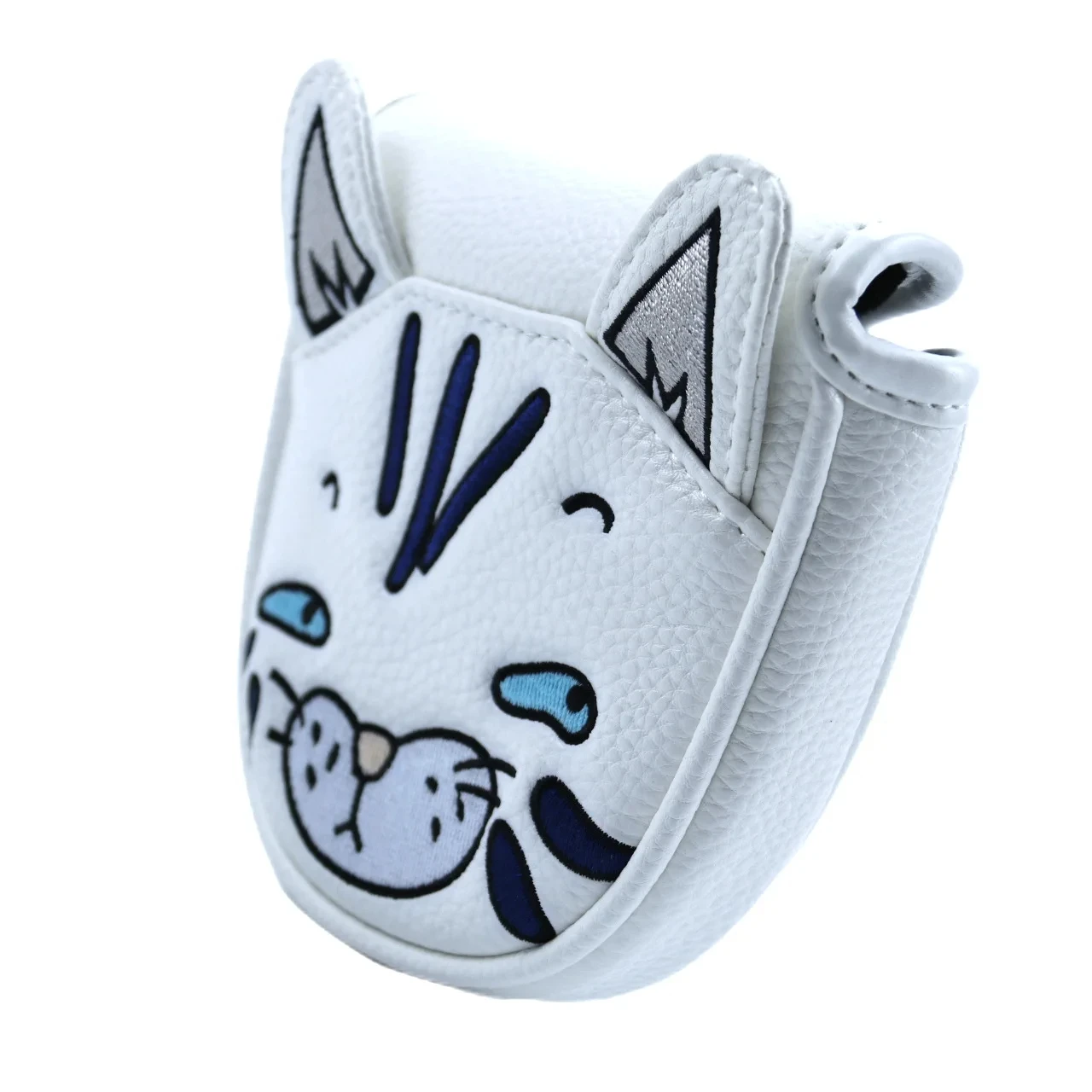 

Double Flap Mallet Putter HeadCover Golf Cat Putter Head Cover with Magnetic Closure PU Golf Headcover