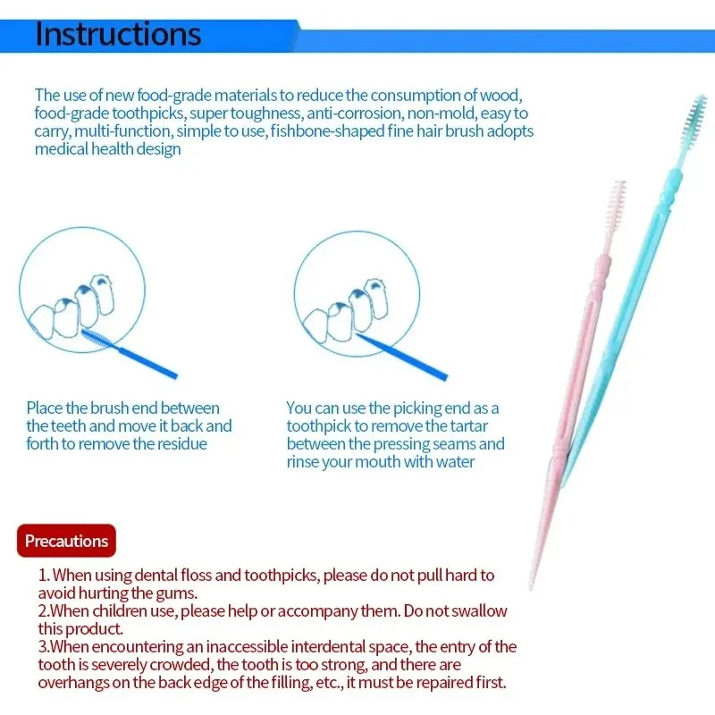 Dental Floss Stick Dental Floss Sticks Dental Cleaning Tools 200Pcs Double-headed Disposable Dental Flosser Interdental Brush Teeth Stick Toothpicks Floss Pick Oral Gum Teeth Cleaning Care